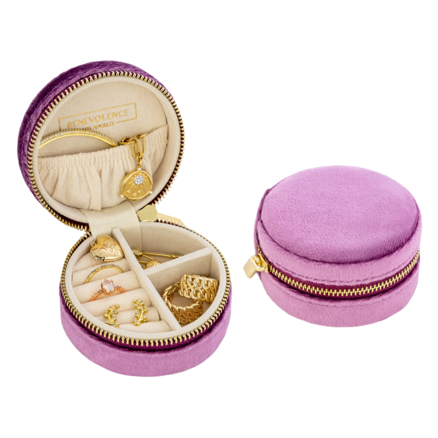 Round Jewelry Case - Velvet