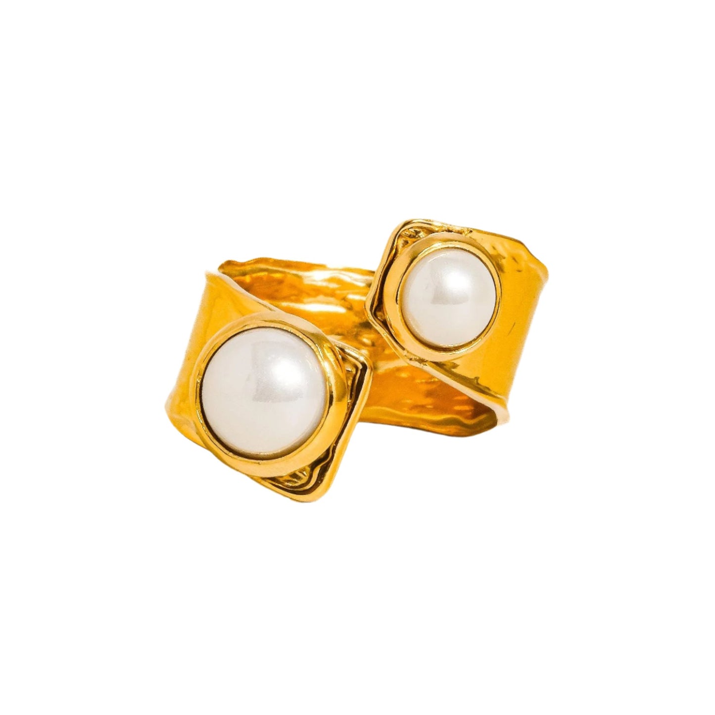 Abstract Pearl Ring - 18K Gold