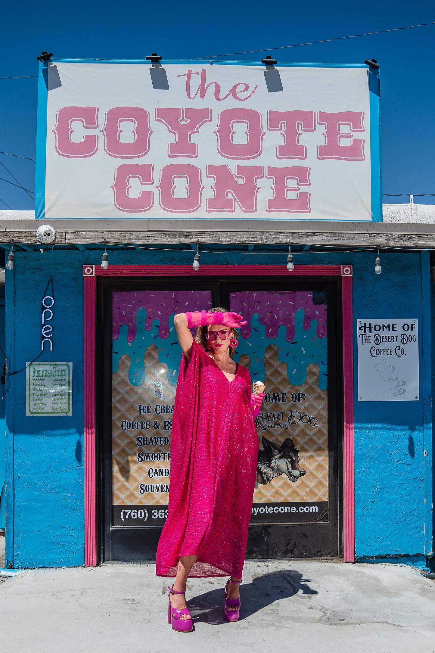 Sequin Kaftan - Flamingo