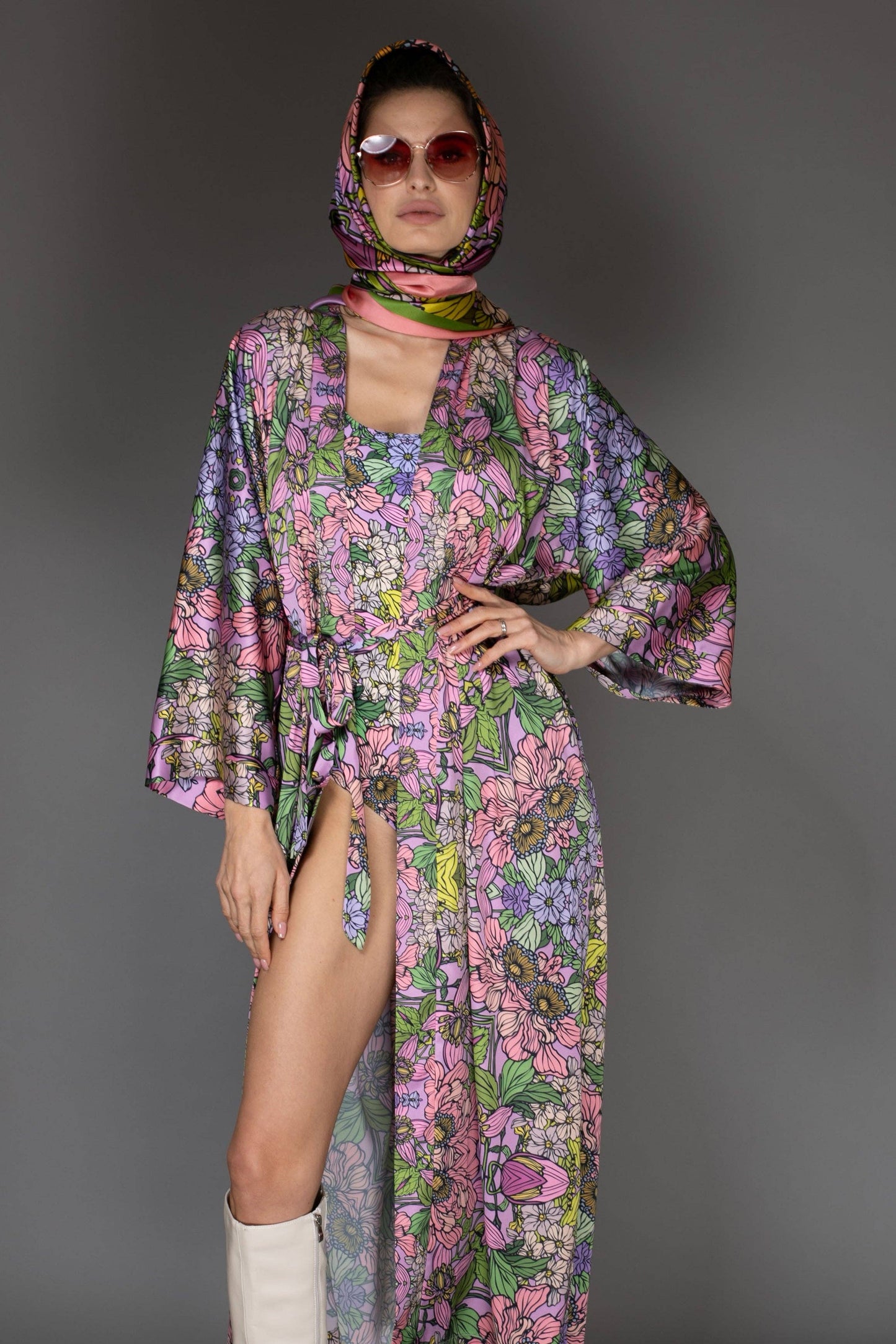 One Piece Swim - Floral Lilac