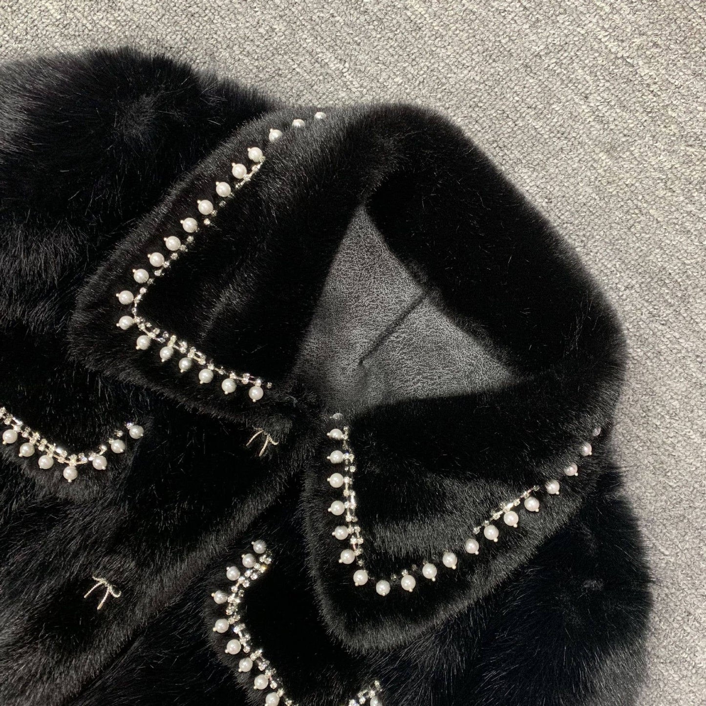 Chic Tweed & Pearl-Trim Winter Coat