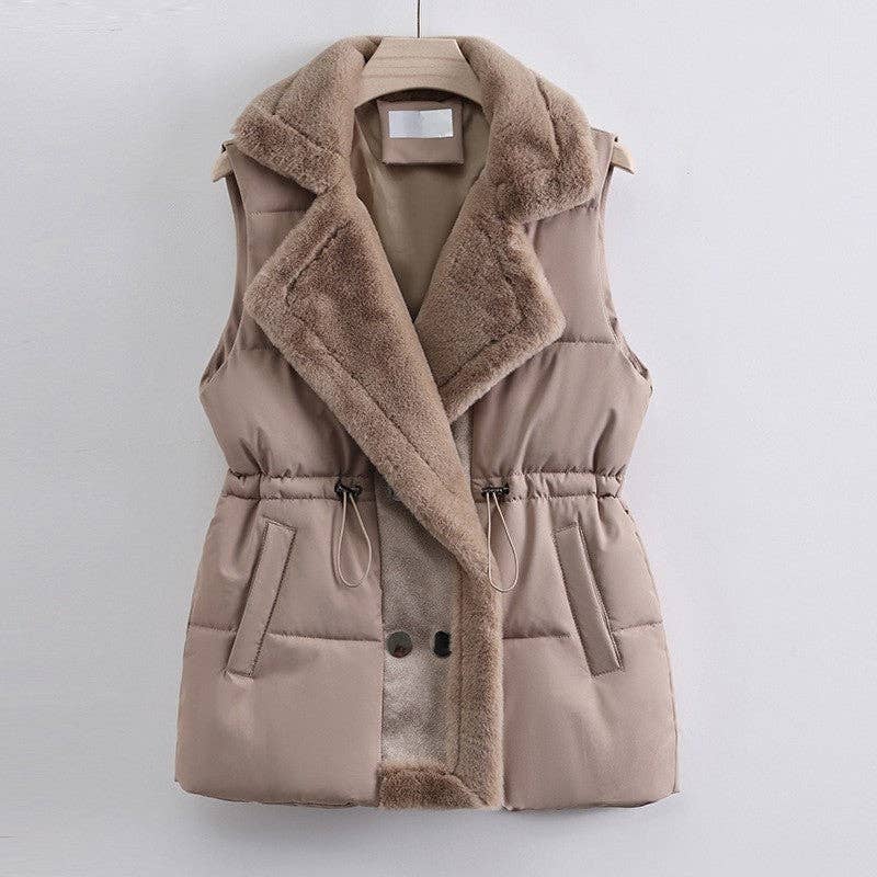 Patchwork Lamb Wool Down Vest