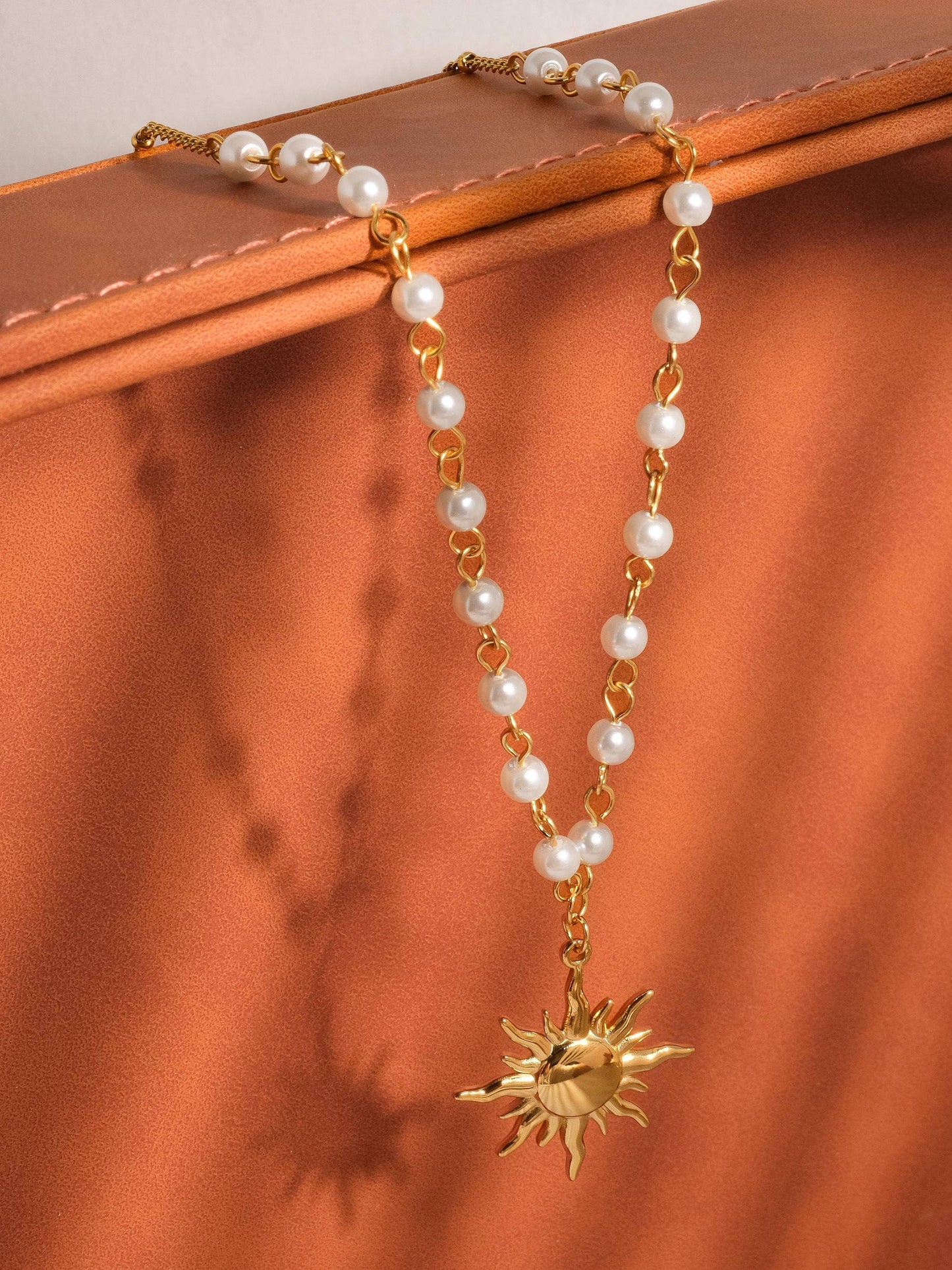Sun Beaded Necklace-18K Gold