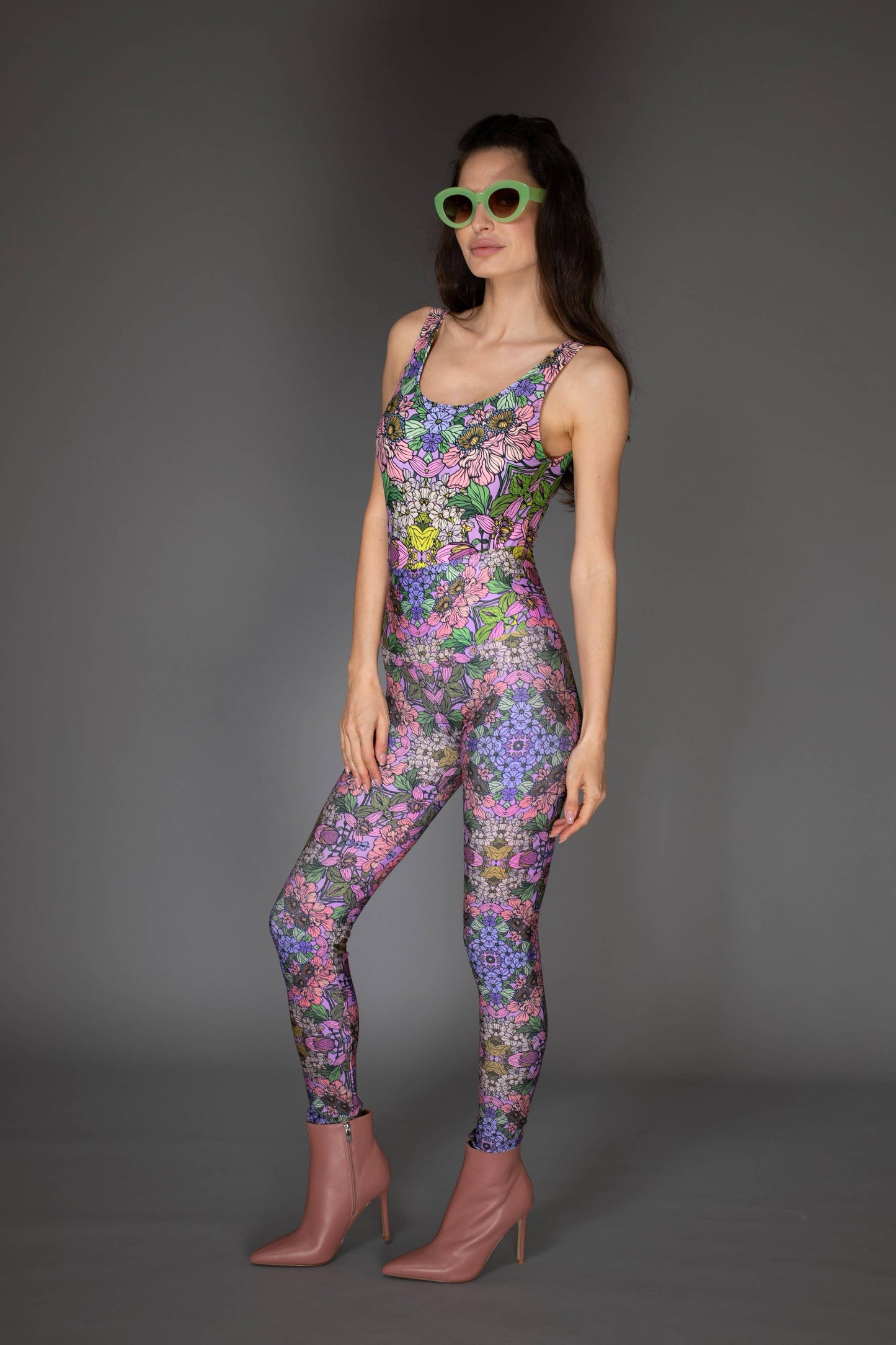 One Piece Swim - Floral Lilac