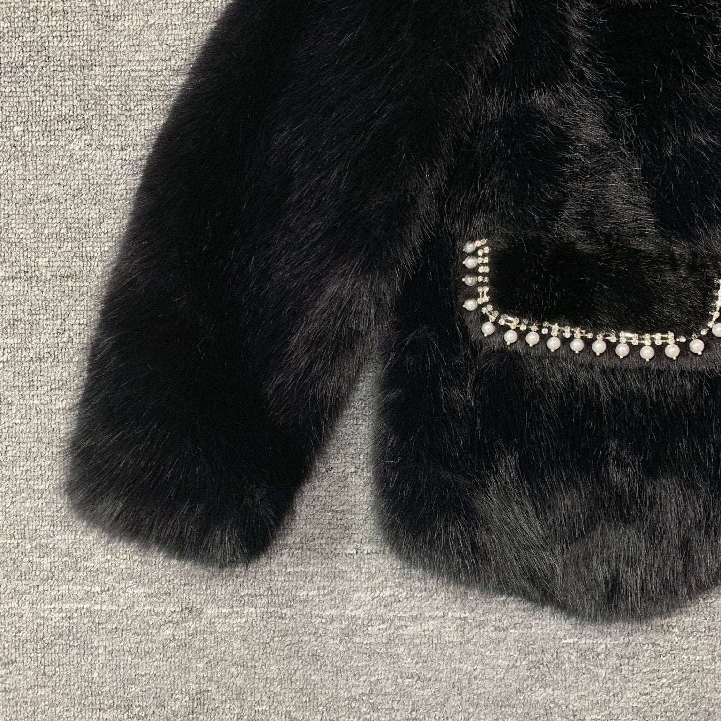 Chic Tweed & Pearl-Trim Winter Coat