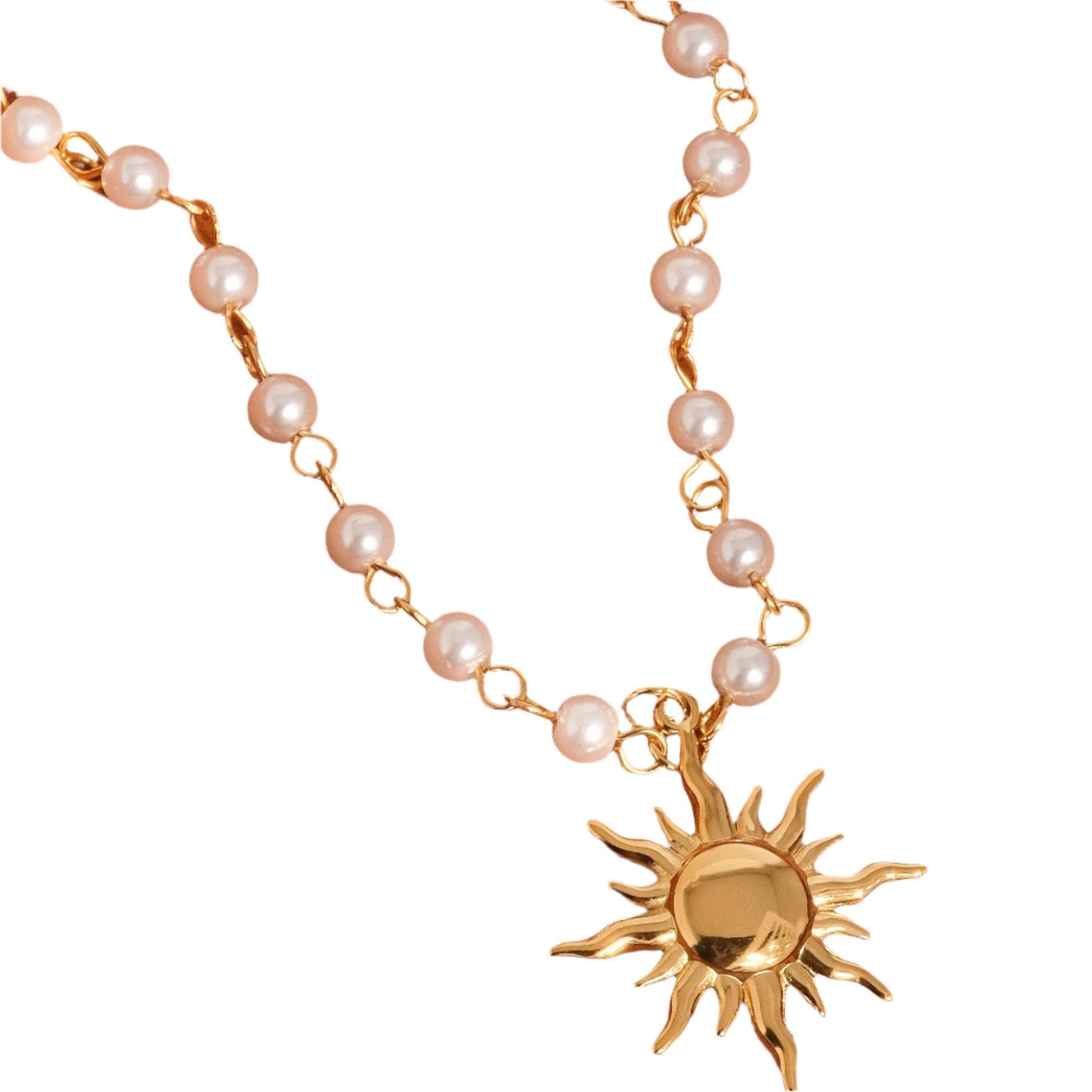 Sun Beaded Necklace-18K Gold