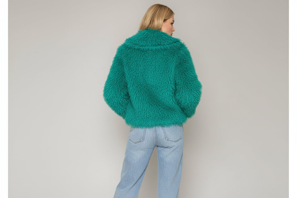 Mongolian Fur Coat - Teal
